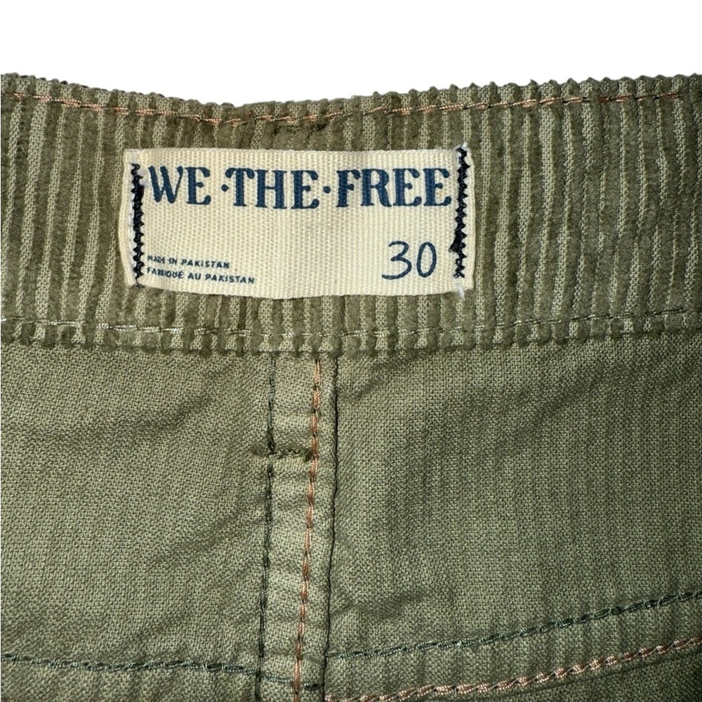 NWT We the Free Women’s Pax Slim Cord Boyfriend Jeans Olive Green 30” Corduroy - Picture 5 of 11